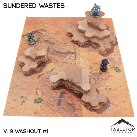 Tabletop Terrain Terrain NextGen Color / Vol 9 (Washout #1) HEXTECH Sundered Wastes Map Hill Sets - 6mm