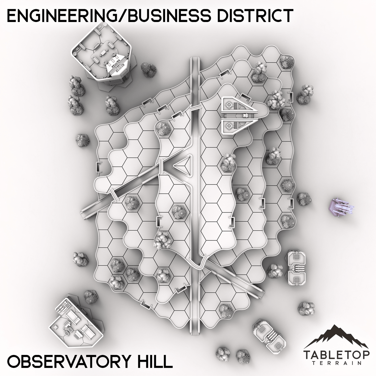 Tabletop Terrain Terrain Observartory Hill HEXTECH HPG Engineering/Business District - City Map Pack