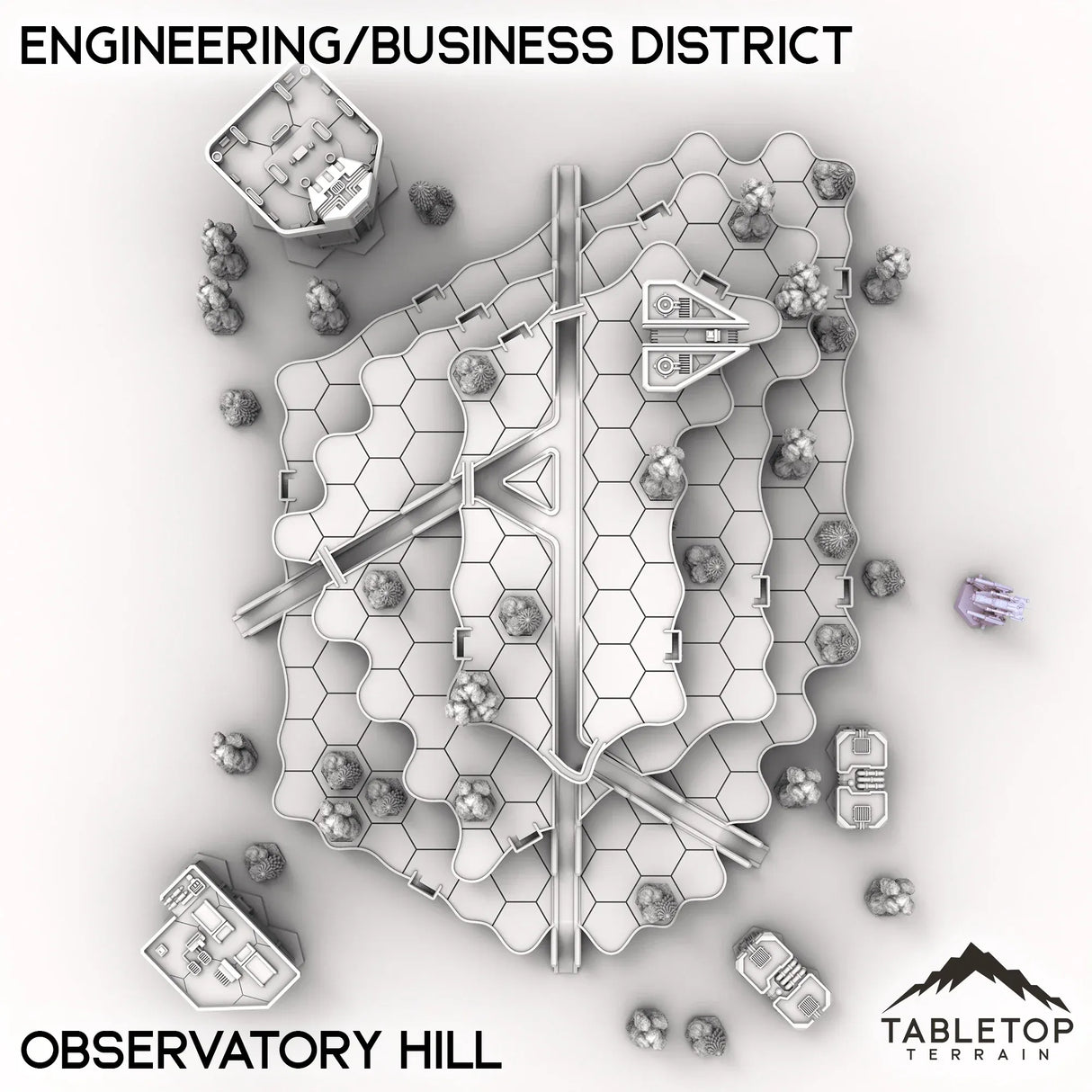 Tabletop Terrain Terrain Observartory Hill HEXTECH HPG Engineering/Business District - City Map Pack