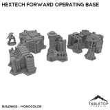 Tabletop Terrain Terrain Only Buildings / Monocolor (Grey) HEXTECH Forward Operating Base - 6mm