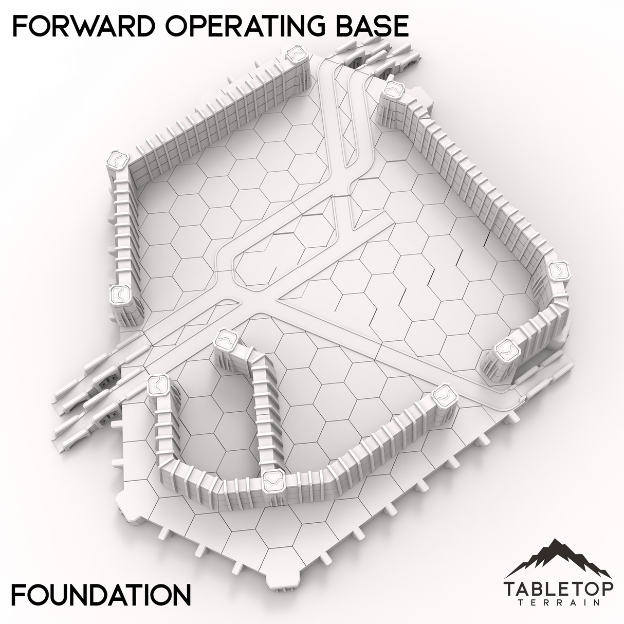 Tabletop Terrain Terrain Only Foundation HEXTECH Forward Operating Base - 6mm