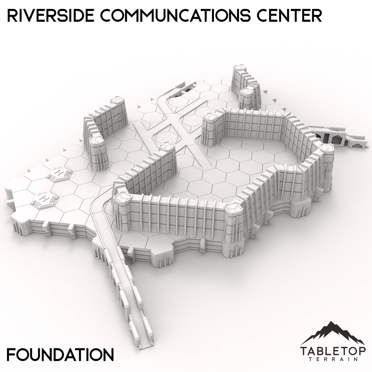 Tabletop Terrain Terrain Only Foundation HEXTECH Riverside Communications Center - 6mm