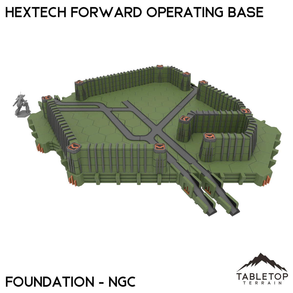 Tabletop Terrain Terrain Only Foundation / NextGen Color HEXTECH Forward Operating Base - 6mm