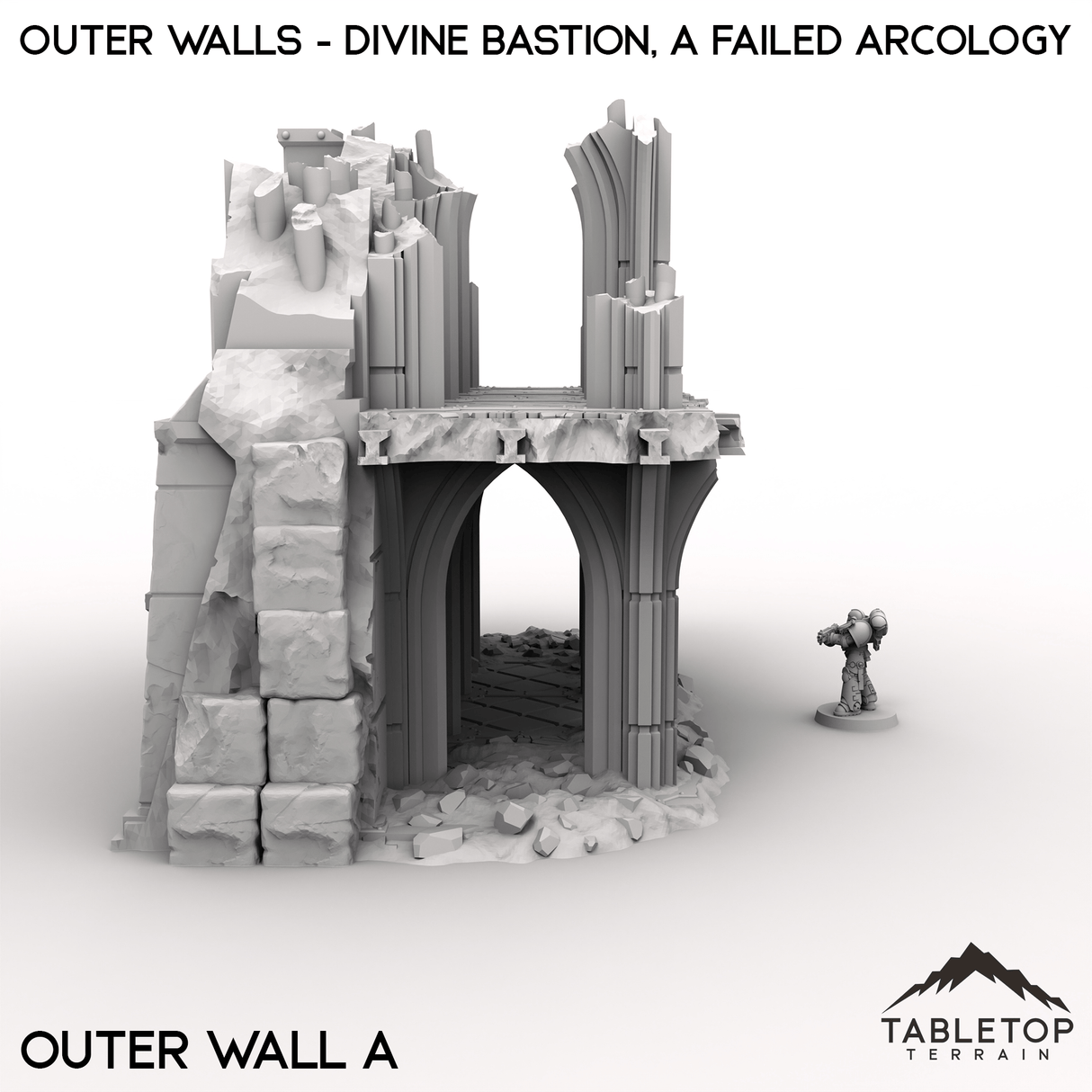 Tabletop Terrain Terrain Outer Walls - Divine Bastion, a Failed Arcology