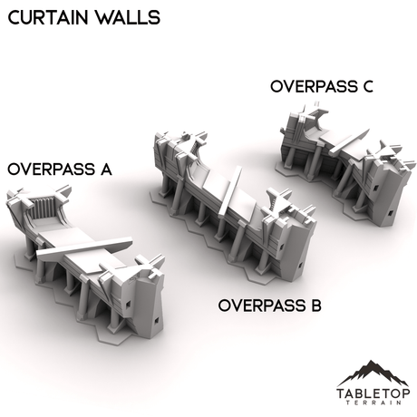 Tabletop Terrain Terrain Overpass A HEXTECH Curtain Walls Trinity City  - 6mm