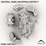 Tabletop Terrain Terrain Park District HEXTECH Central Park/Shopping District - City Map Pack