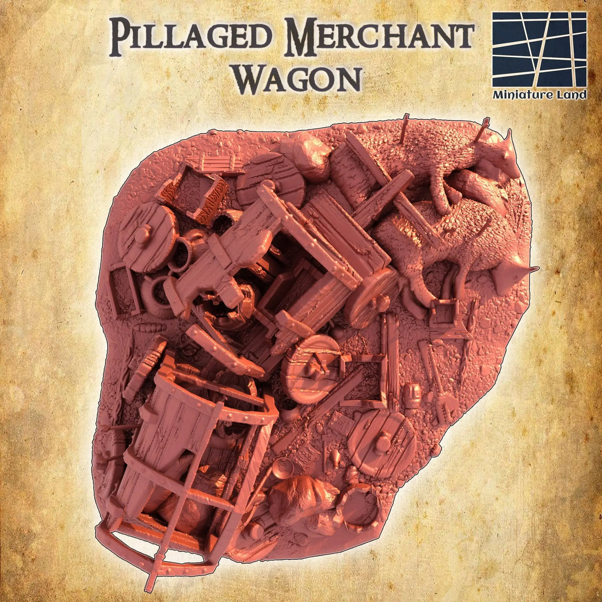 Tabletop Terrain Terrain Pillaged Merchant Wagon