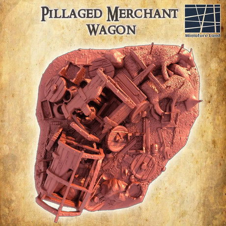 Tabletop Terrain Terrain Pillaged Merchant Wagon