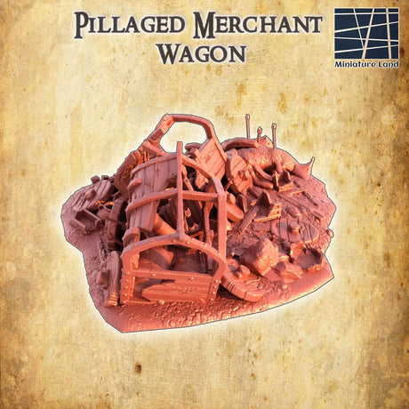 Tabletop Terrain Terrain Pillaged Merchant Wagon