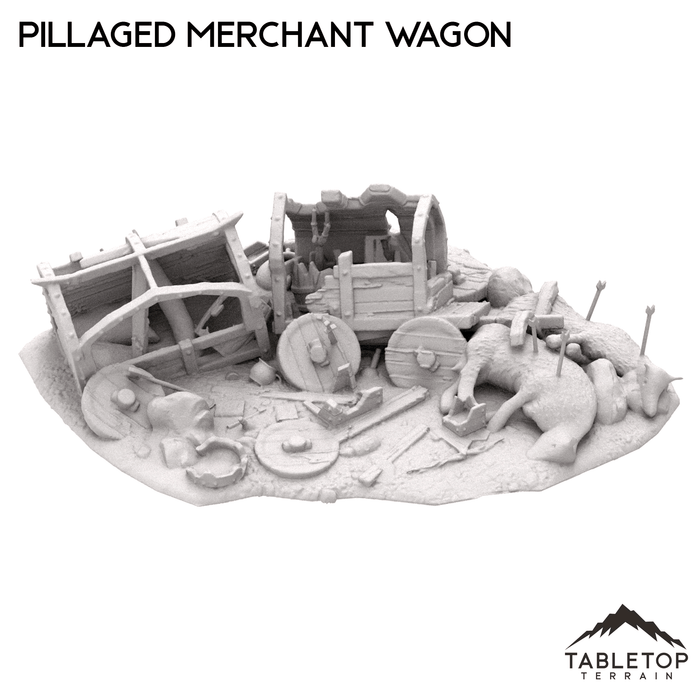 Tabletop Terrain Terrain Pillaged Merchant Wagon