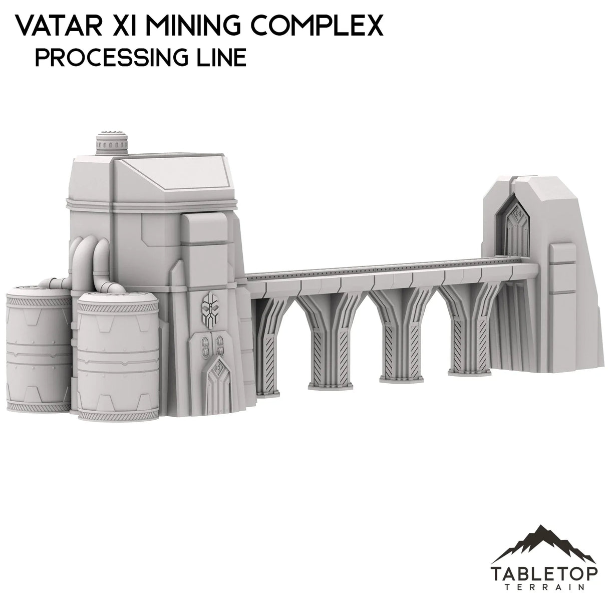 Tabletop Terrain Terrain Processing Line / 28/32mm Vatar XI Mining Complex - Space Dwarf Terrain