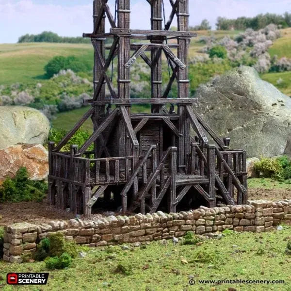 Tabletop Terrain Terrain Quarry Elevator - Country & King - Fantasy Historical Terrain