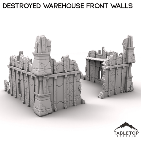 Tabletop Terrain Terrain R5 Destroyed Warehouse Front Walls