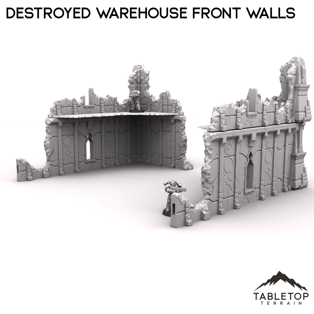 Tabletop Terrain Terrain R5 Destroyed Warehouse Front Walls