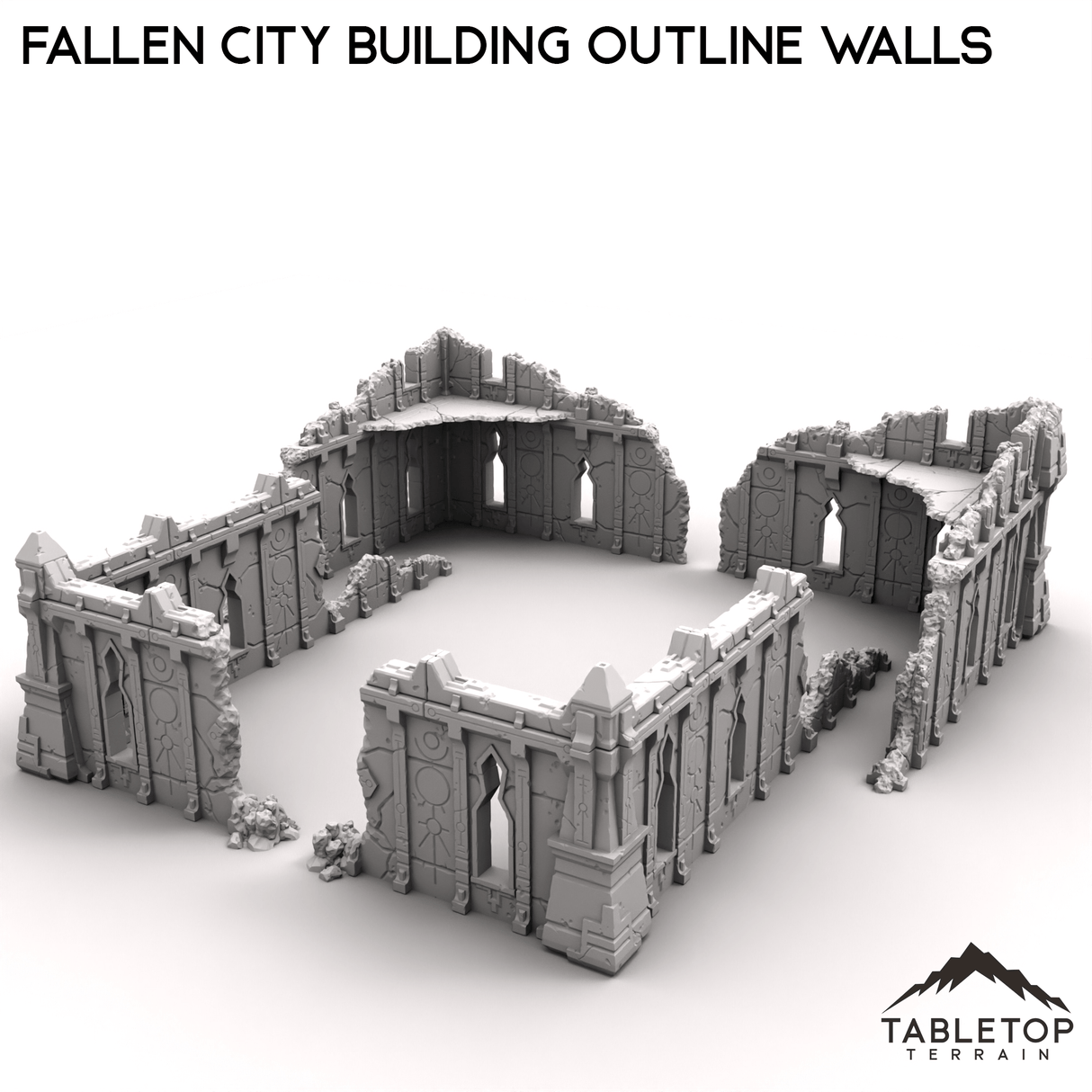 Tabletop Terrain Terrain R8 Fallen City Building Outline Walls