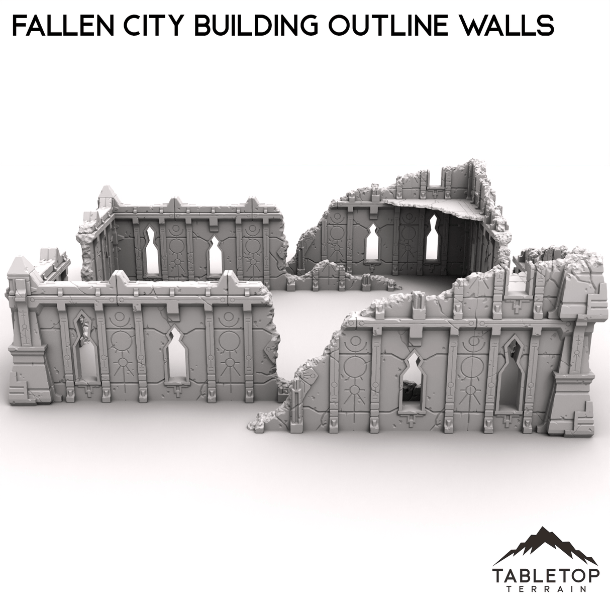 Tabletop Terrain Terrain R8 Fallen City Building Outline Walls