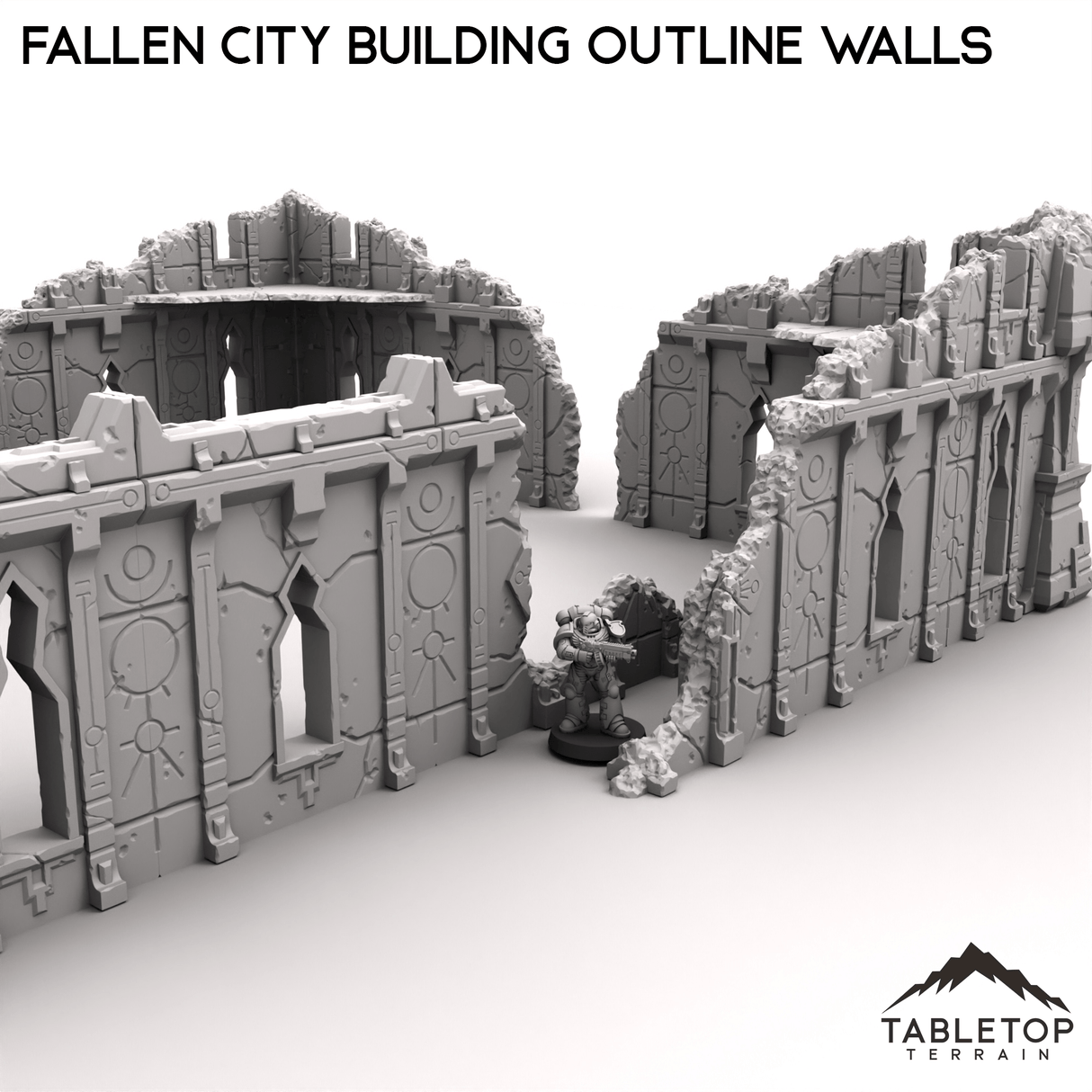 Tabletop Terrain Terrain R8 Fallen City Building Outline Walls