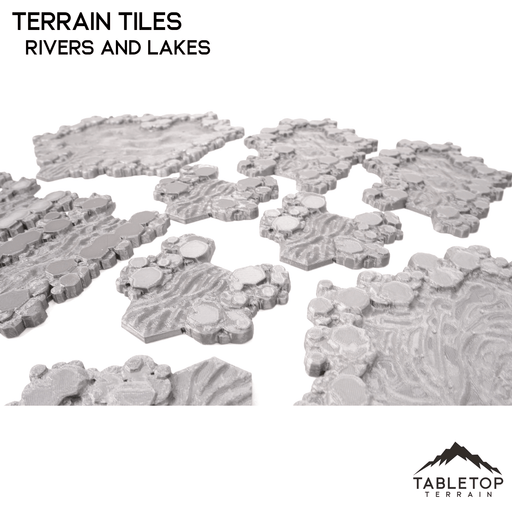 Tabletop Terrain Terrain Rivers and Lakes Terrain Tiles - Hextech - 6mm