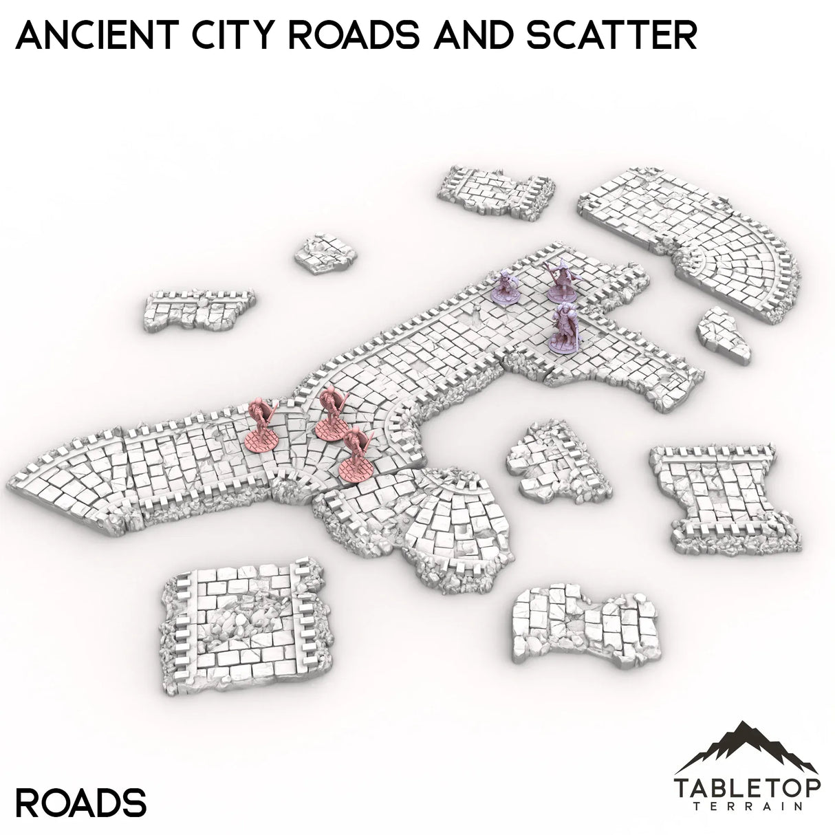 Tabletop Terrain Terrain Roads / 32mm Ancient City Roads and Scatter