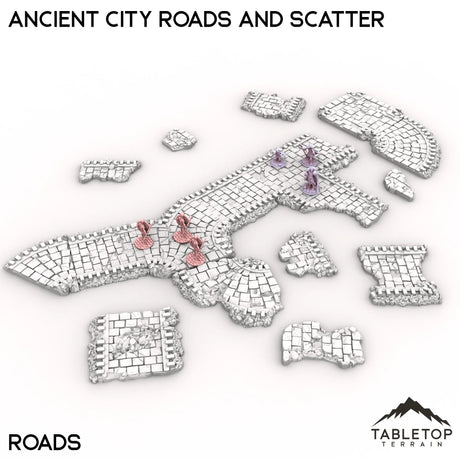 Tabletop Terrain Terrain Roads / 32mm Ancient City Roads and Scatter