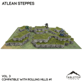 Tabletop Terrain Terrain Rolling Hills #1 Compatible Map Hill Sets - Atlean Steppes