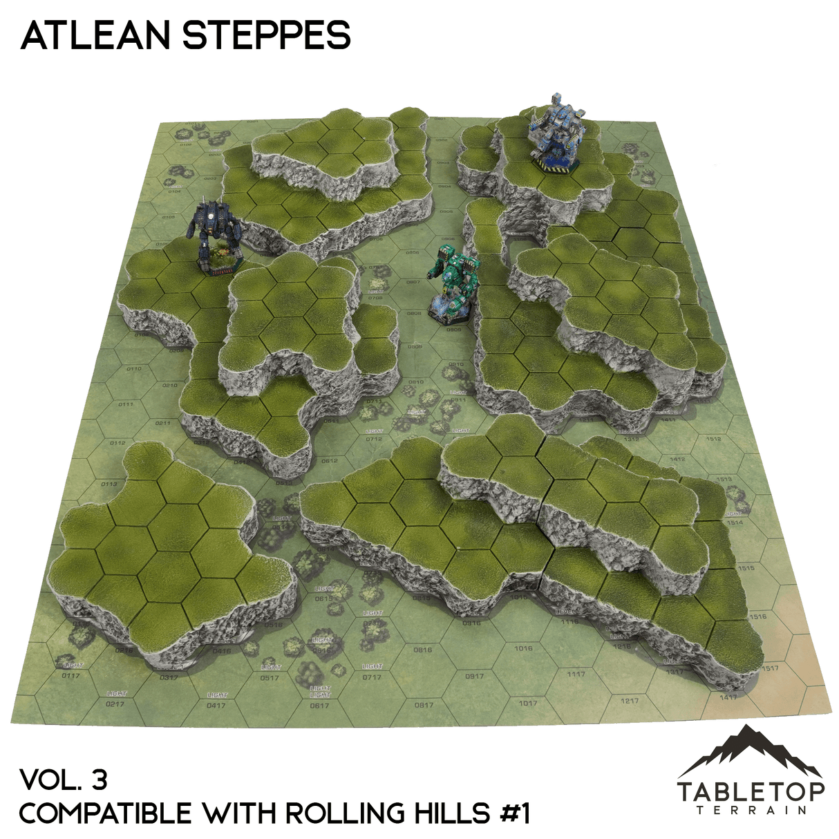 Tabletop Terrain Terrain Rolling Hills #1 Compatible Map Hill Sets - Atlean Steppes