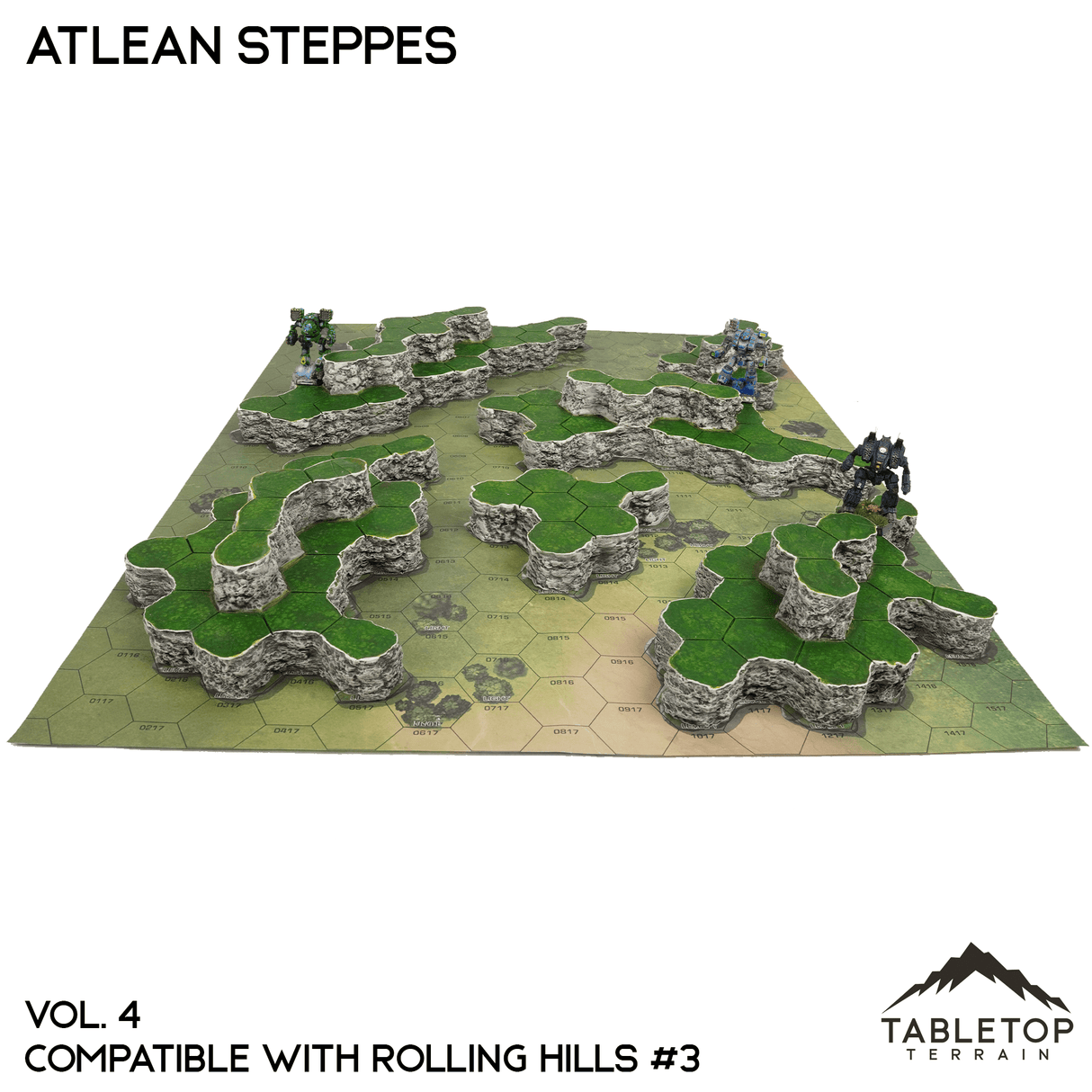 Tabletop Terrain Terrain Rolling Hills #3 Compatible Map Hill Sets - Atlean Steppes