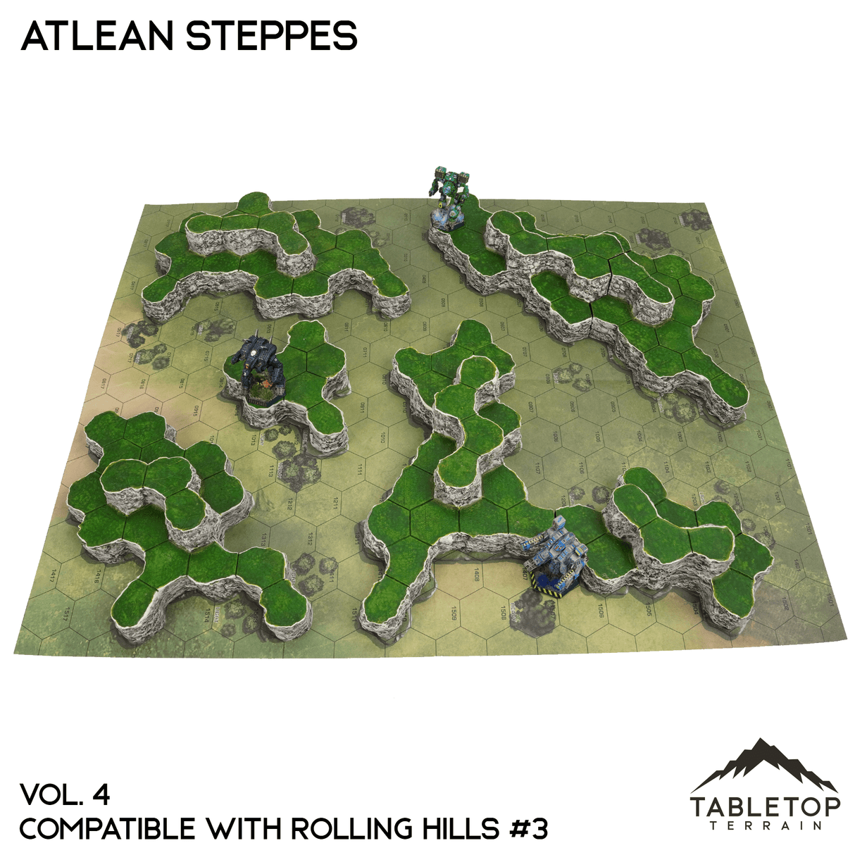 Tabletop Terrain Terrain Rolling Hills #3 Compatible Map Hill Sets - Atlean Steppes