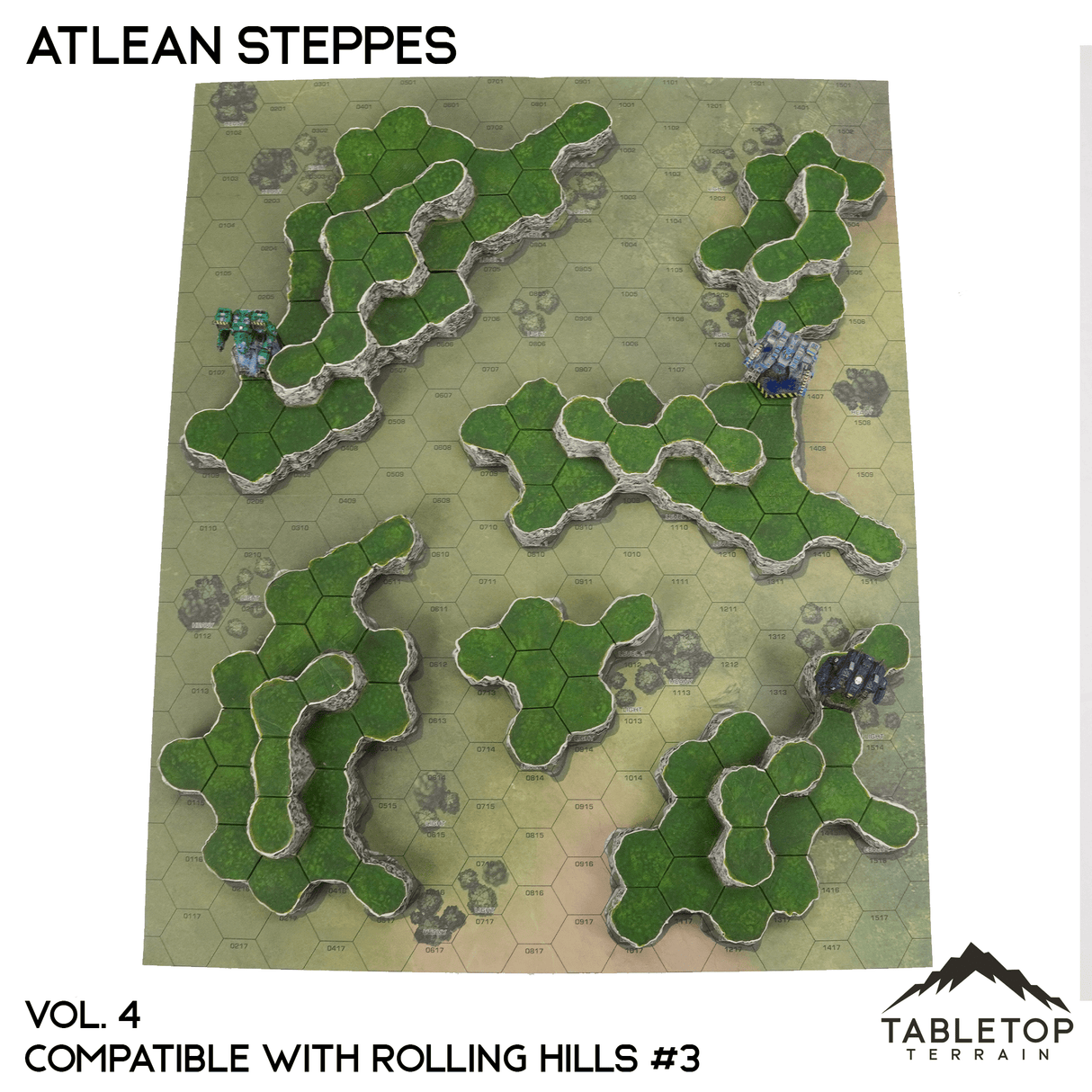 Tabletop Terrain Terrain Rolling Hills #3 Compatible Map Hill Sets - Atlean Steppes