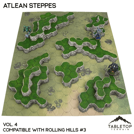 Tabletop Terrain Terrain Rolling Hills #3 Compatible Map Hill Sets - Atlean Steppes