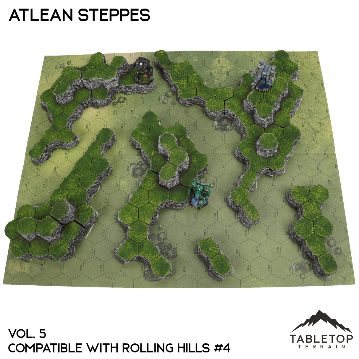 Tabletop Terrain Terrain Rolling Hills #4 Compatible Map Hill Sets - Atlean Steppes