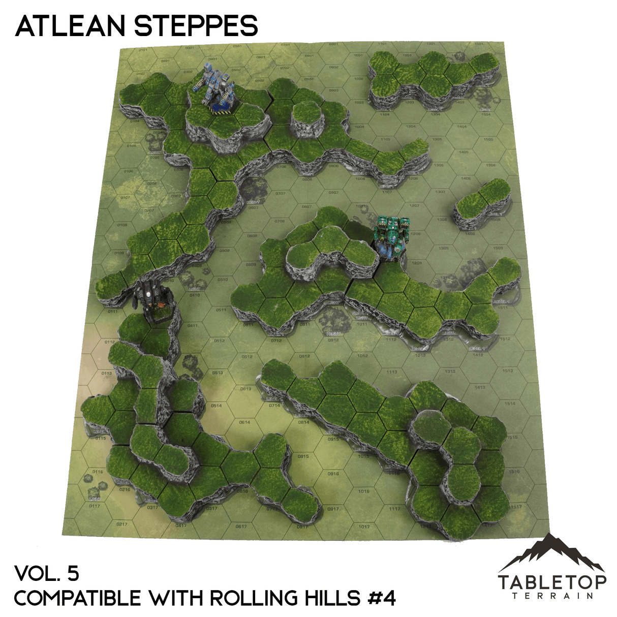 Tabletop Terrain Terrain Rolling Hills #4 Compatible Map Hill Sets - Atlean Steppes