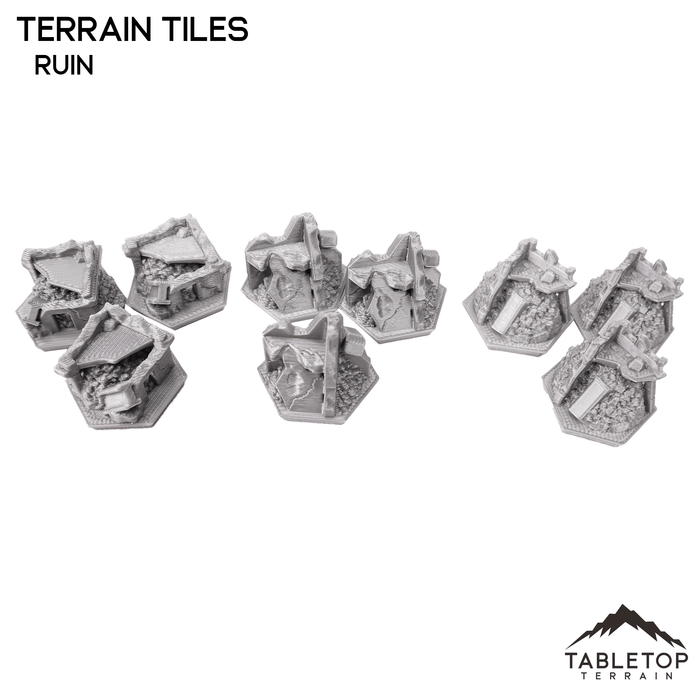 Tabletop Terrain Terrain Rubble and Ruin Terrain Tiles - Hextech - 6mm