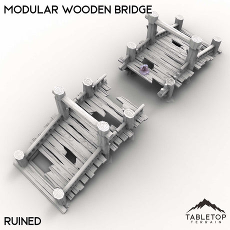 Tabletop Terrain Terrain Ruined / 32mm Modular Wooden Bridge