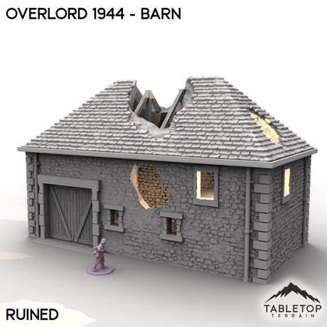 Tabletop Terrain Terrain Ruined / 32mm Overlord 1944 - Barn