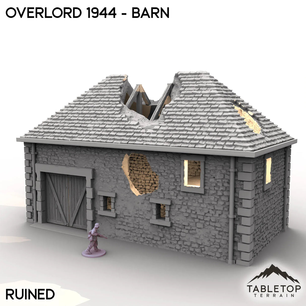 Tabletop Terrain Terrain Ruined / 32mm Overlord 1944 - Barn
