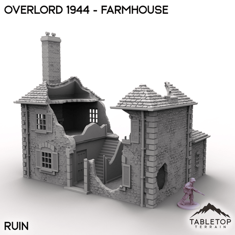 Tabletop Terrain Terrain Ruined / 32mm Overlord 1944 - Farmhouse