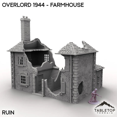 Tabletop Terrain Terrain Ruined / 32mm Overlord 1944 - Farmhouse