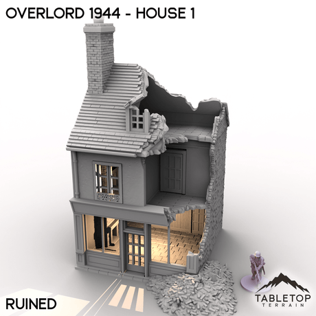 Tabletop Terrain Terrain Ruined / 32mm Overlord 1944 - House 1