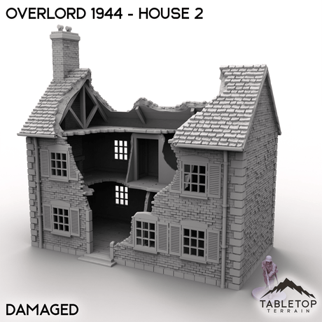 Tabletop Terrain Terrain Ruined / 32mm Overlord 1944 - House 2