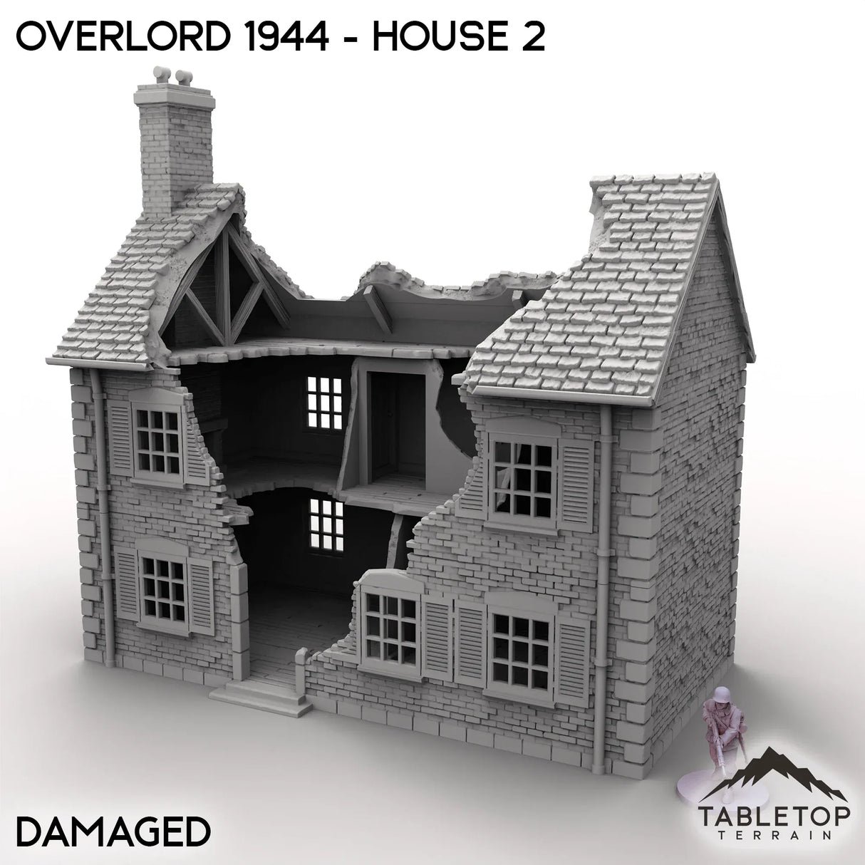 Tabletop Terrain Terrain Ruined / 32mm Overlord 1944 - House 2