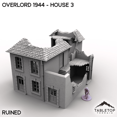 Tabletop Terrain Terrain Ruined / 32mm Overlord 1944 - House 3
