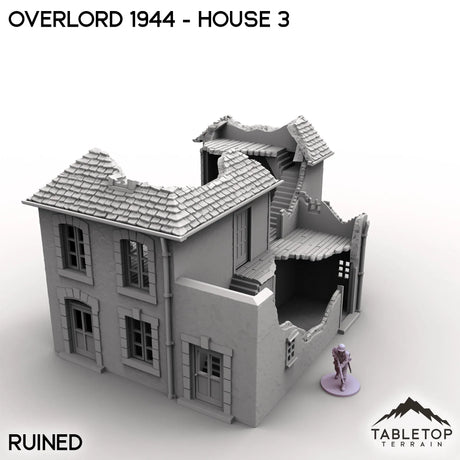 Tabletop Terrain Terrain Ruined / 32mm Overlord 1944 - House 3