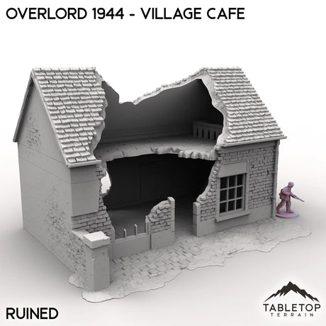 Tabletop Terrain Terrain Ruined / 32mm Overlord 1944 - Village Cafe