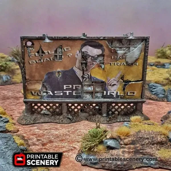 Tabletop Terrain Terrain Ruined Billboards and Signs - Apocalyptic Terrain