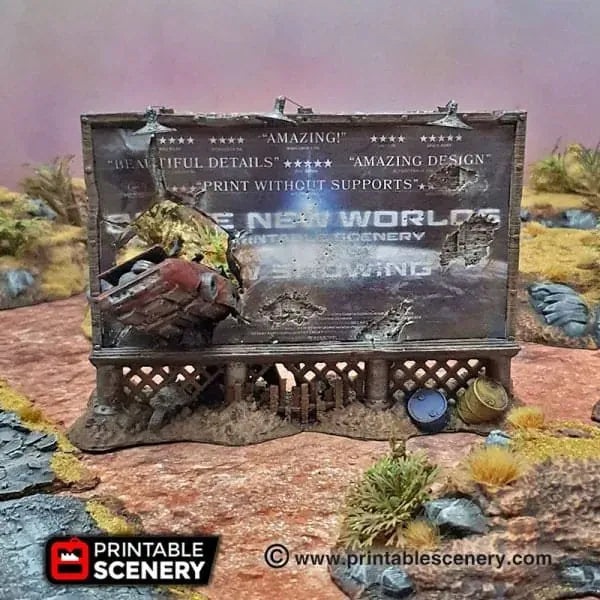 Tabletop Terrain Terrain Ruined Billboards and Signs - Apocalyptic Terrain