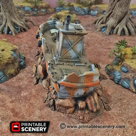 Tabletop Terrain Terrain Ruined Boat - Apocalyptic Terrain