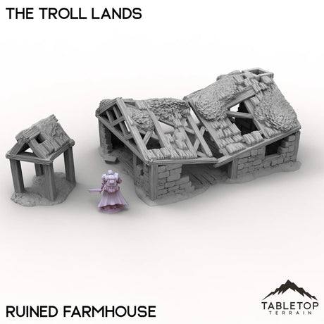Tabletop Terrain Terrain Ruined Farmhouse / 32mm The Troll Lands