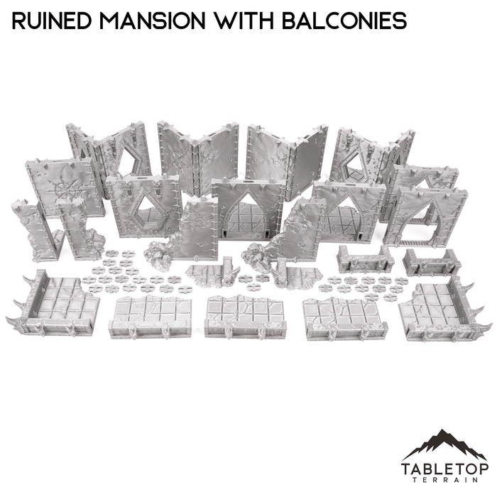 Tabletop Terrain Terrain Ruined Mansion with Balconies - Demon Gate