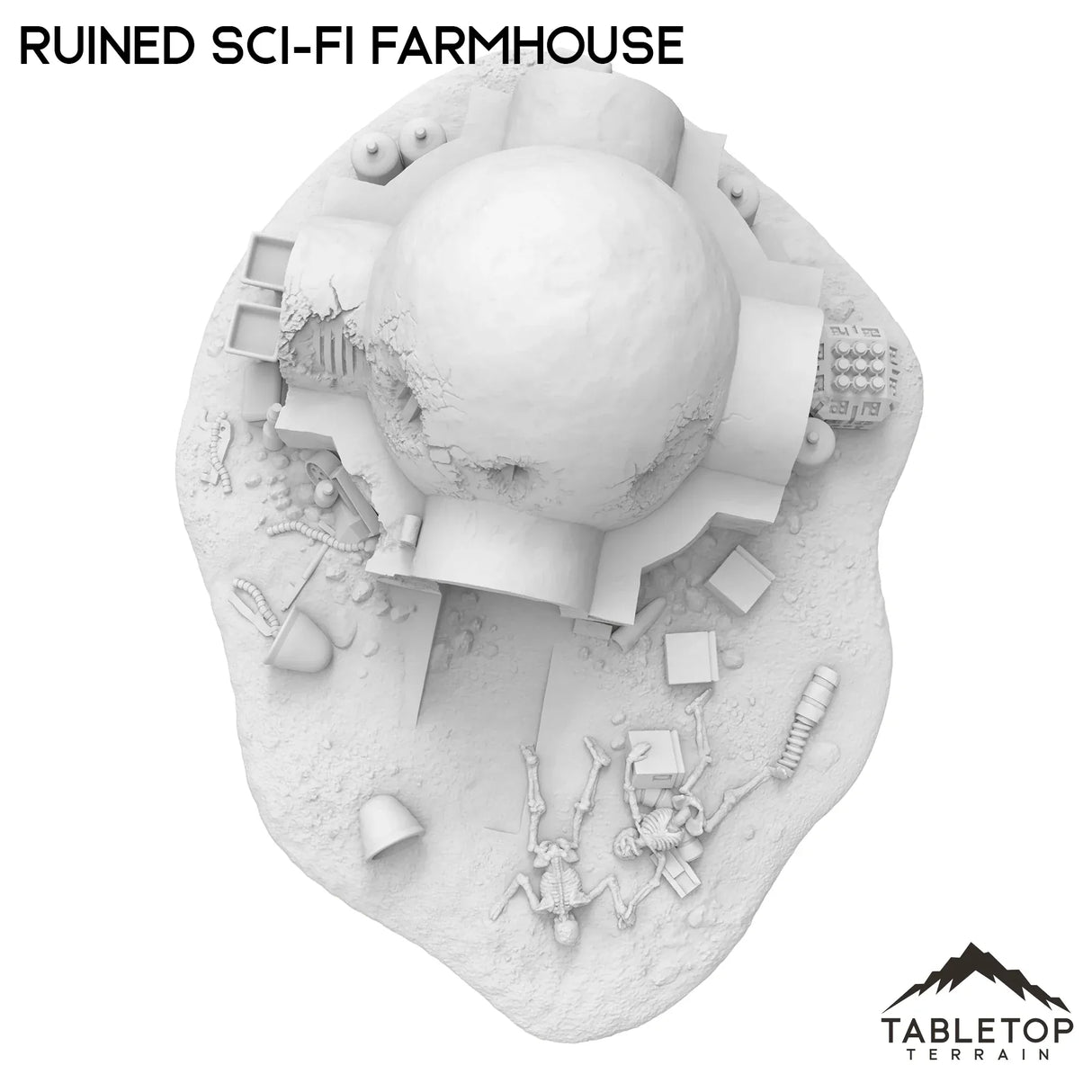 Tabletop Terrain Terrain Ruined Sci-Fi Farmhouse